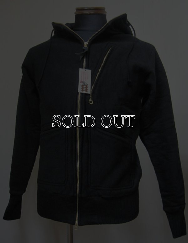 画像1: ウエストライド(WESTRIDE)無地FULL ZIP HOODIEフルジップスウェットパーカ -BLK【送料無料】