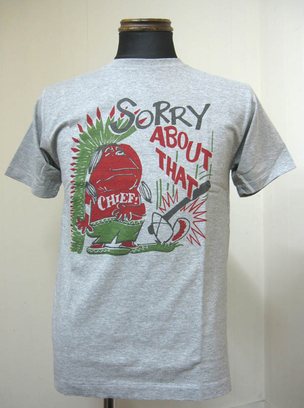 DUBBLE WORKSダブルワークス DWTS-Lot 33005 SORRY ABOUT THAT　Tシャツ -グレイ 