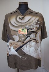 画像: SUNSURF (サンサーフ)Dragon & Biwa Shirts S/S　-Brown