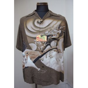 画像: SUNSURF (サンサーフ)Dragon & Biwa Shirts S/S　-Brown