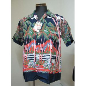 画像: サンサーフ(SUNSURF)DUKE KAHANAMOKU SPECIAL COLLECTION『COCONUT PALMS＆DIAMOND HEADアロハシャツ半袖 DK36202-128Navy