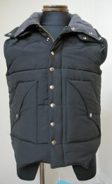 画像: シュガーケーン(Sugarcane)60/40ヨーク切替中綿ベスト PADDING VEST (with HOOD)SC12343-BLACK【送料無料】 