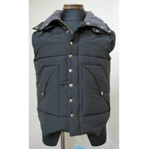 画像: シュガーケーン(Sugarcane)60/40ヨーク切替中綿ベスト PADDING VEST (with HOOD)SC12343-BLACK【送料無料】 