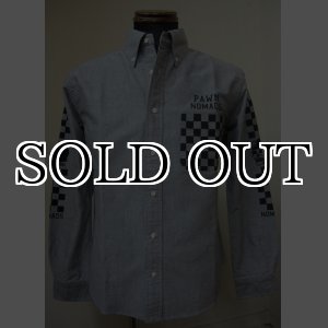 画像: PAWN(パウン)CHECKERED SHIRTオックスフォードシャツ-BLUE【送料無料】