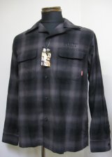 画像: FUCT(ファクト) SSDD OMBRE CHECK L/S SHIRT　4304開襟長袖シャツ-BLACK【送料無料】