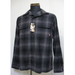 画像: FUCT(ファクト) SSDD OMBRE CHECK L/S SHIRT　4304開襟長袖シャツ-BLACK【送料無料】