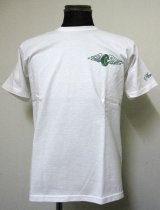 画像: ACOUSTIC(アコースティック)フライングホイール半袖TEEシャツ-WHITE