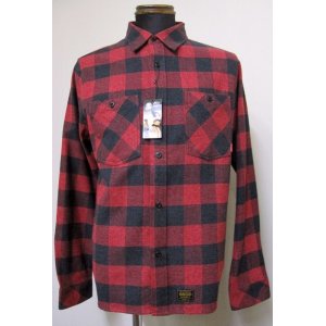 画像: FUCT(ファクト) FUCT SSDD　PLAID FLANNEL SHIRT　7301フランネルシャツ長袖シャツ-RED【送料無料】 