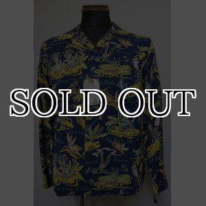 画像: SUNSURF Hawaiian Hula Shirts L/S　-Navy