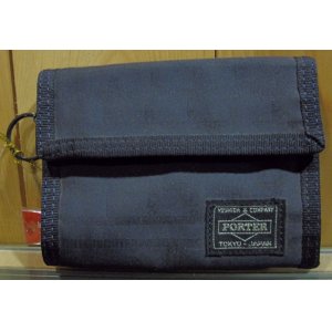 画像: Porter(ポーター) ブラックパターン720-07107-50-700 ・PORTERロゴ横型Wallet -Navy