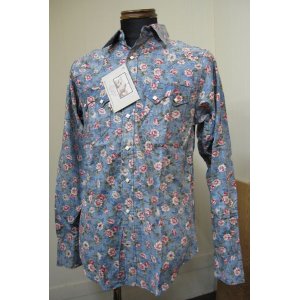 画像: Deadstock Rockmount(ロックマウント) Flower Western Shirts　-Blue【送料無料】 