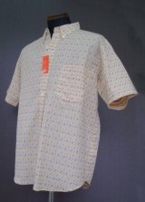 画像: Orange Mini Square  Short Sleeve Shirts -Beige