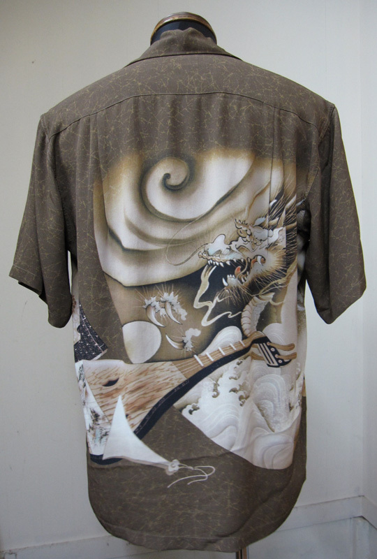 画像: SUNSURF (サンサーフ)Dragon & Biwa Shirts S/S　-Brown