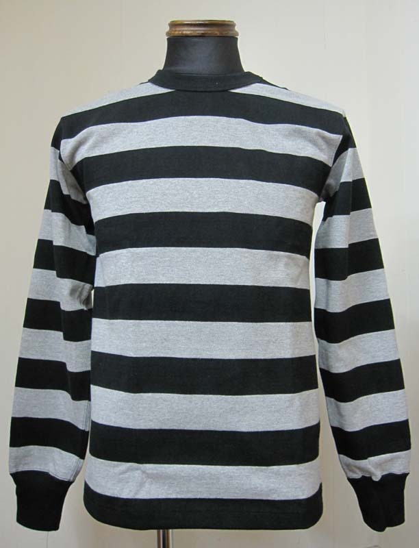 画像1: ウエストライド(WESTRIDE)BORDER L/S TEE ボーダー長袖 -BLK/H.GRY