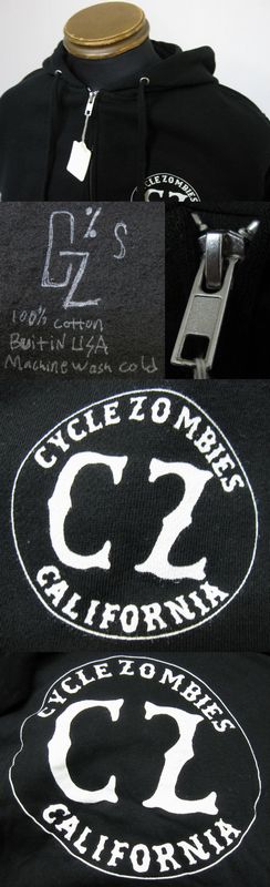 画像: CycleZombiesサイクルゾンビーズ CALIFORNIA ZIP HOOD -BLACK