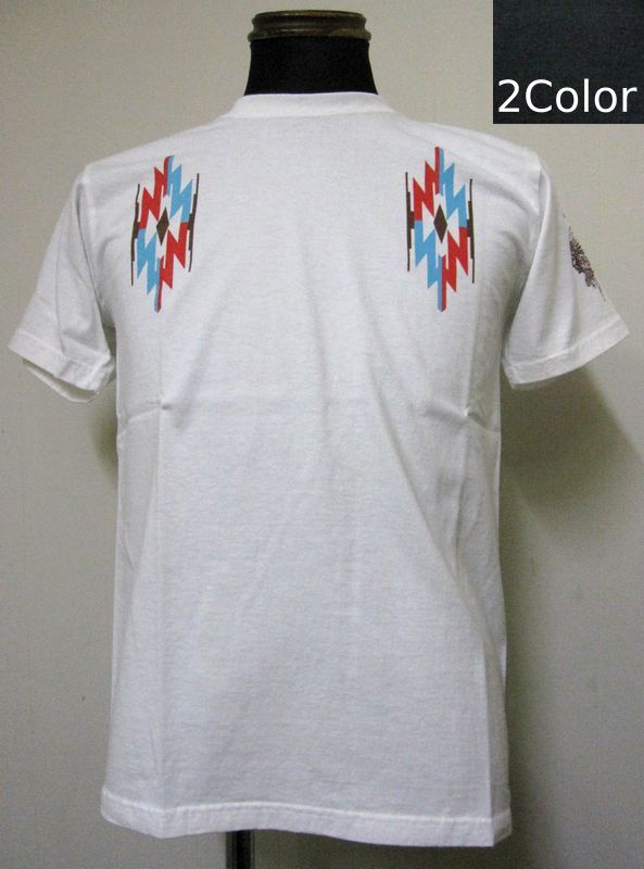 画像1: Acoustic(アコースティック) ネイティブパターン半袖TEEシャツ 