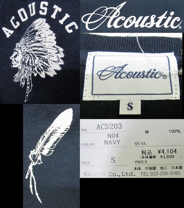 画像: ACOUSTIC(アコースティック)アコースティックロゴ半袖TEEシャツ