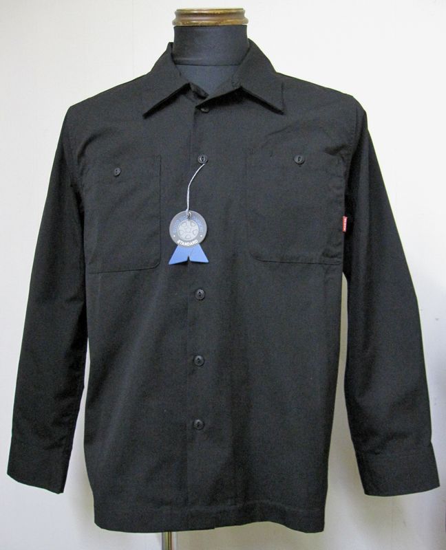 画像1: BLUCOブルコ　 OL-109 STANDERD WORK SHIRTS L/S ワークシャツ -BLACK