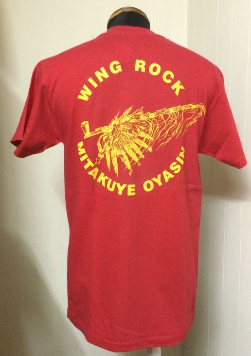 画像1: ウイングロック(Wingrock)No.012　半袖TEEシャツ メディスン・パイプ　バックプリント‐RED-