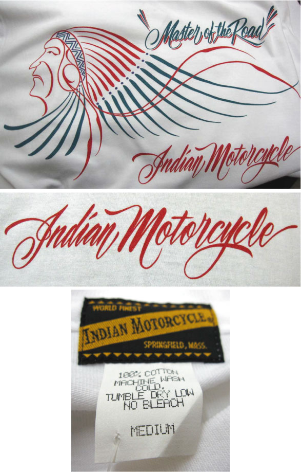 画像: インディアンモーターサイクル(IndianMotorCycle)ピンスト・インディアンTee - White 