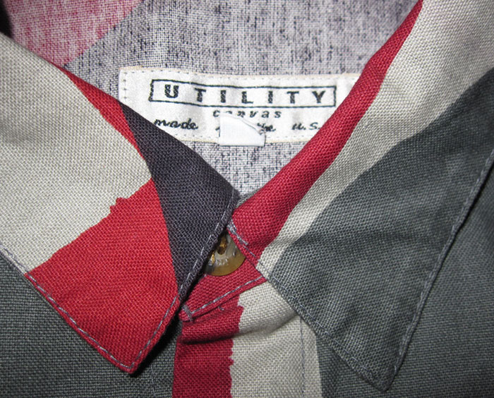 画像: UTILITY CANVAS グラフィックシャツ　-WineRed×Gray