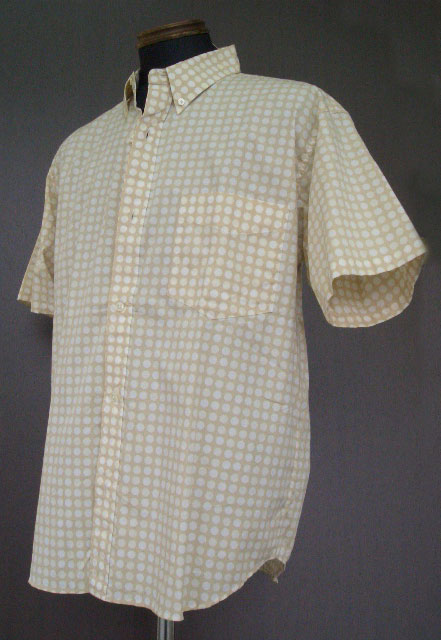 画像1: Orange Small Dot  Short Sleeve Shirts -Beige
