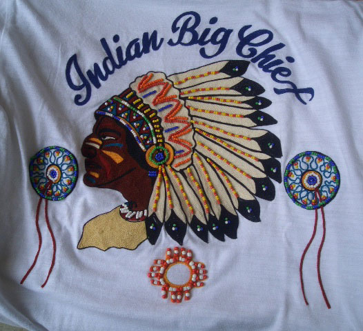 画像: Indian Beads Chief Indian L/S -White
